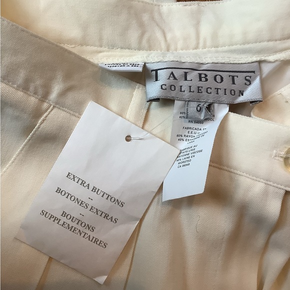 TALBOTS COLLECTION. NWT. SIZE 6. IVORY CREAMY WHITE DRESS PANTS - Picture 5 of 9